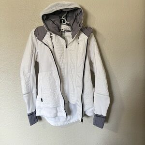 Lululemon Athletica White Hooded Ski Jacket